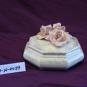 *** 3/$18 ***White and Pink Floral Covered Box